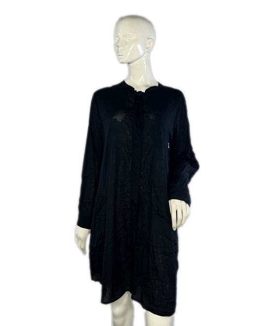 DKNY Dress Long Sleeves Button Down Black Size L SKU 000236-8
