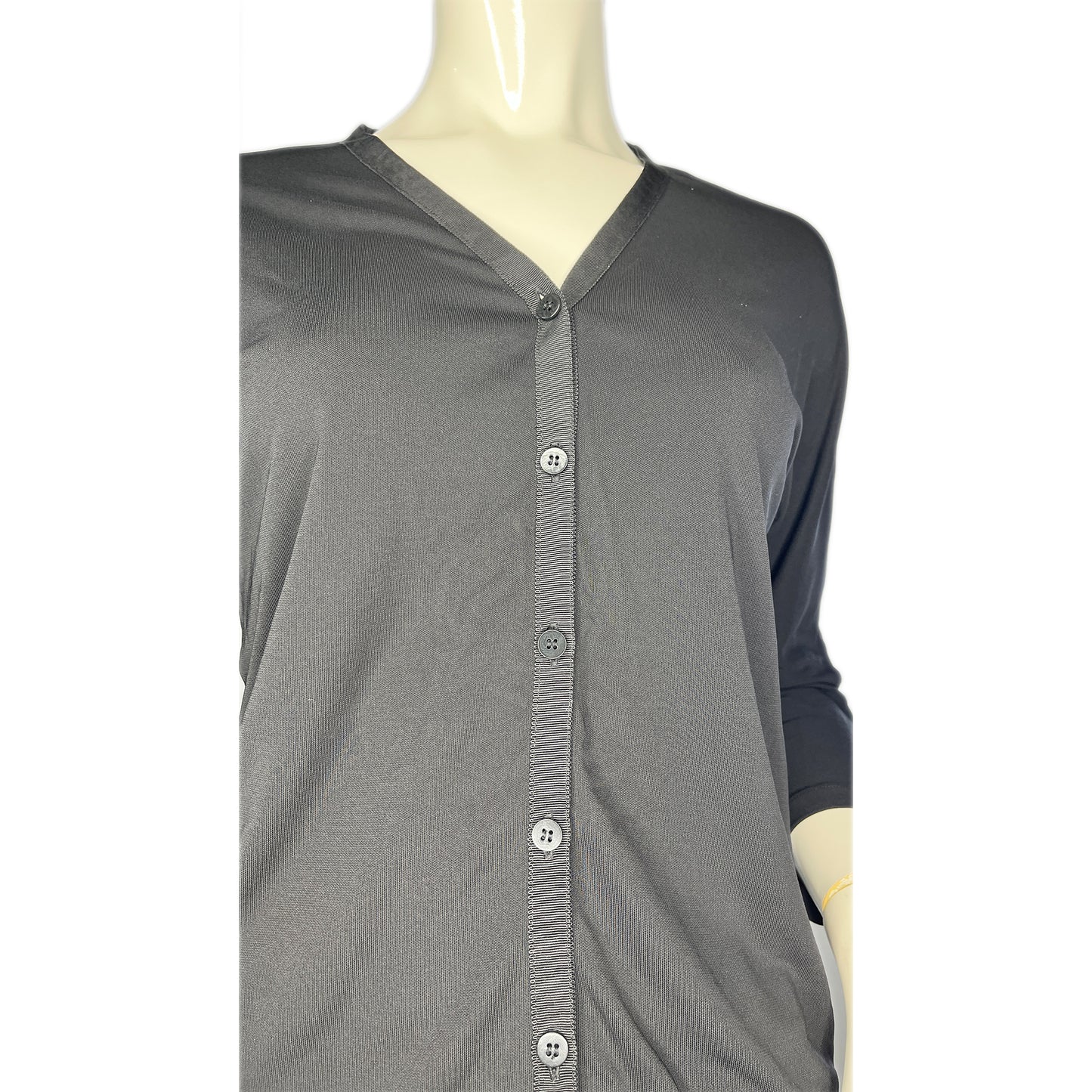 DKNY Top Long Sleeves Button Down Black Size M SKU 000236-9
