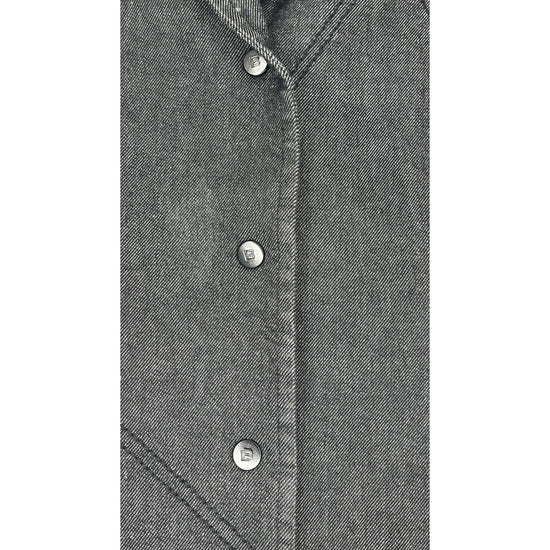 Laura Biagiotti Denim Jacket w Stitching Black Size 12 SKU 000425-5