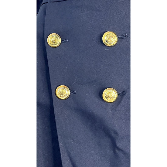 Zara Skirt Mini Asymmetric Gold Buttons Navy Size L SKU 000271-24