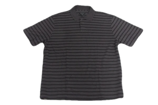 MENS Van Heusen 60's Blue and Brown Stripe Short Sleeve Shirt Size XL SKU 000160
