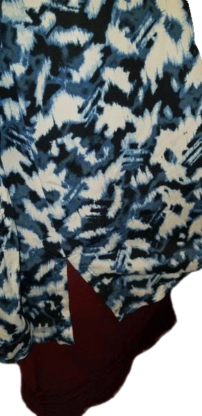 DKNY Long Sleeve Blue Print Blouse Size L SKU 000009