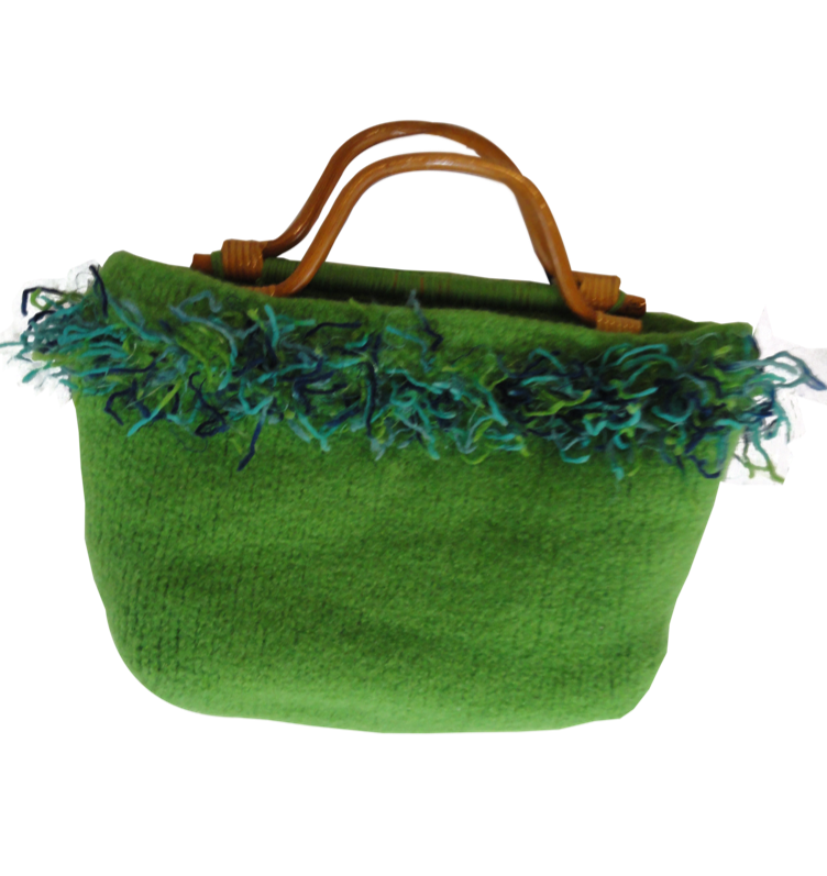 Purse Green with Brown Handles (SKU 000248-5)