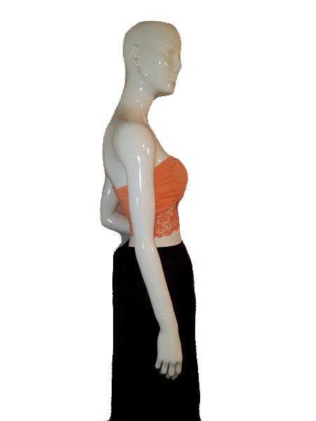 Bozzolo Orange Lace Sexy Strapless Crop Top Size Large SKU 000128