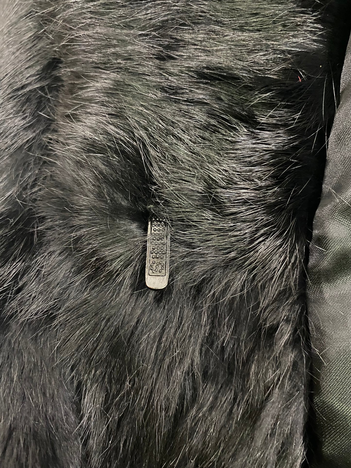 NIKI Rabbit Fur Coat, Black, Mid Length, Size L, SKU 000360-4