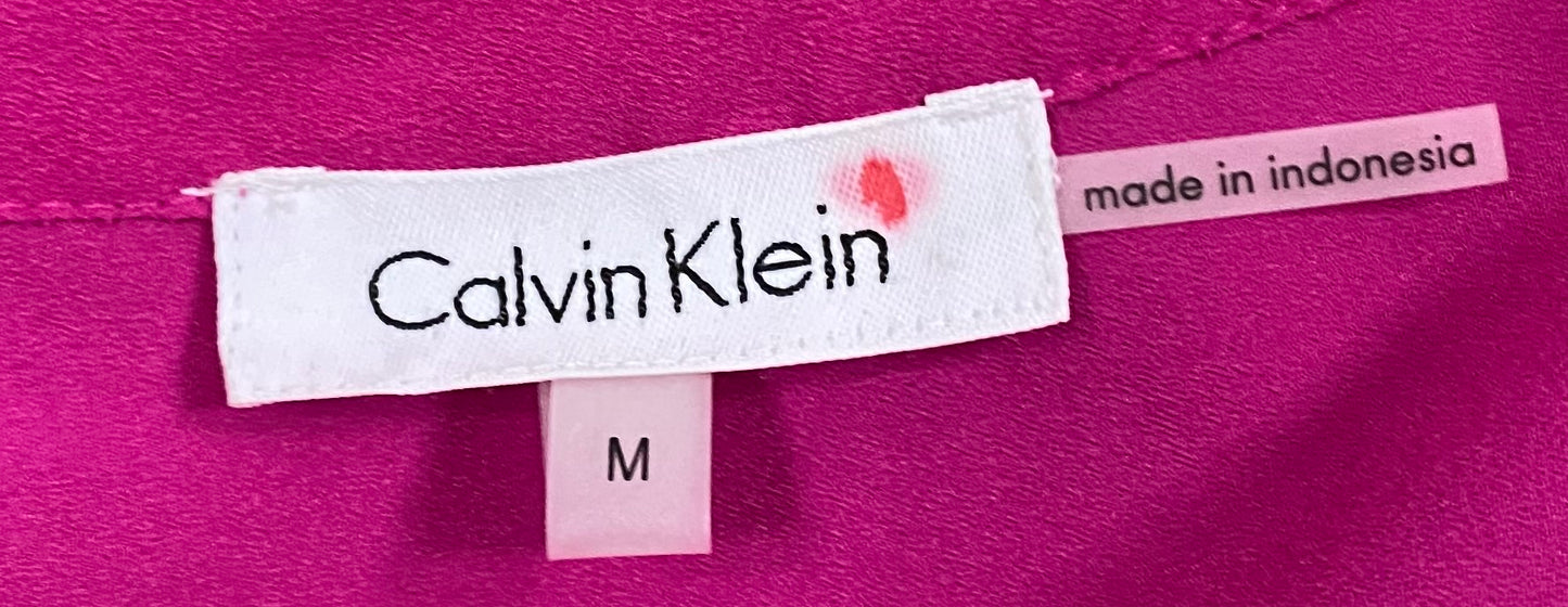 CALVIN KLEIN Top, Long Sleeve, Fuchsia, Size M, SKU 000353-7