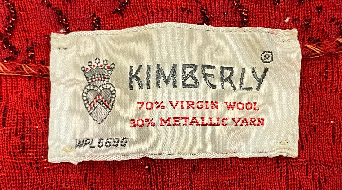 Vintage Kimberly Jacket Red Cropped Embellished  SKU 000368-3