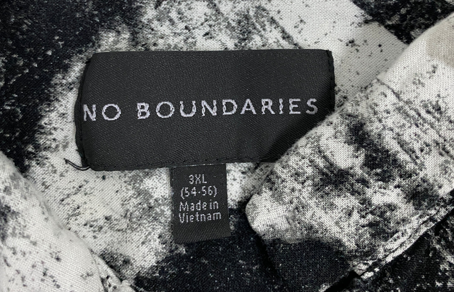 No Boundaries Men's Shirt Black White Size 3X SKU 000371-6