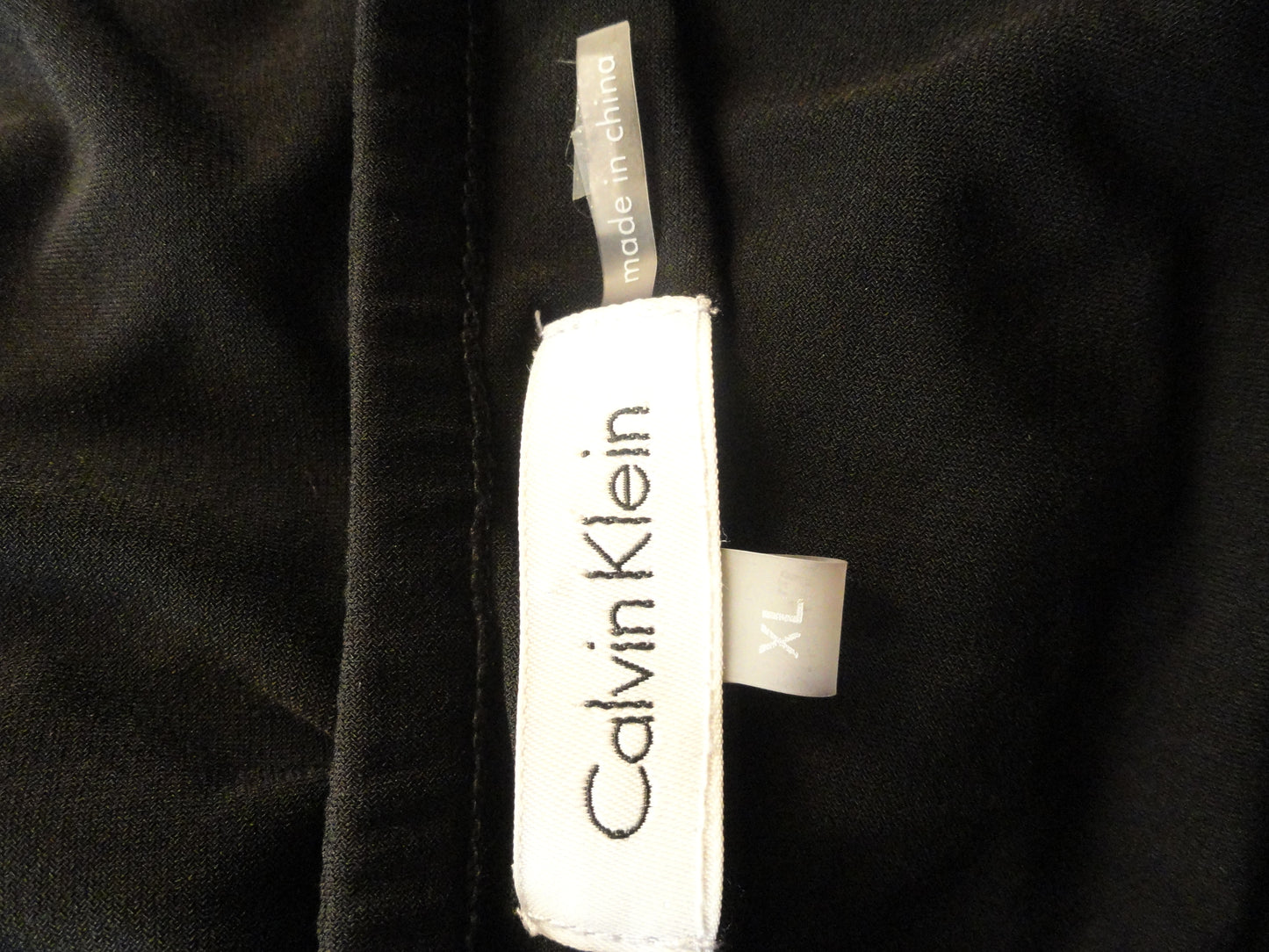 Calvin Klein 70's Black Halter Top with Metal Clip At Neckline Size XL SKU 000137