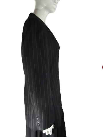 DKNY 70's Jacket Black White Pin Stripes Size 8 SKU 000196-7