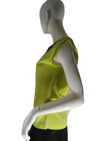Trina Turk 80's Blouse Lime Green Size P SKU 000234-13
