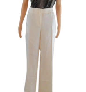 Calvin Klein 70's Pants Ivory Linen Size 12 (SKU 000265-12)
