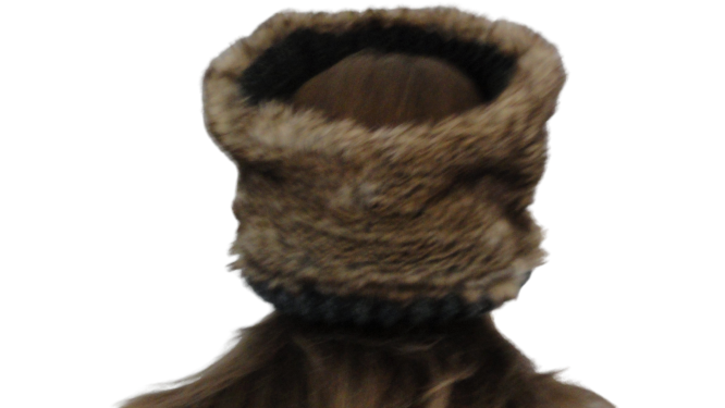 Fur Head Band Ear Warmer Brown & Cream (SKU  000015)