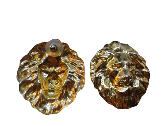 Earrings Pierced Lion Goldtone  (SKU 000163-25)