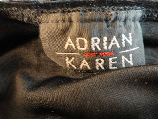 Adrian Karen Black Velvet Rhinestone Long Sleeve Top Size XL SKU 000081