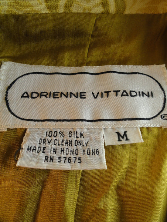 Adrienne Vittadini 70's Blazer Yellow & Green Size M SKU 000008