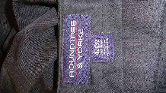 Roundtree Yorke 70's Men's Classic Black Dress Pants SKU 000159