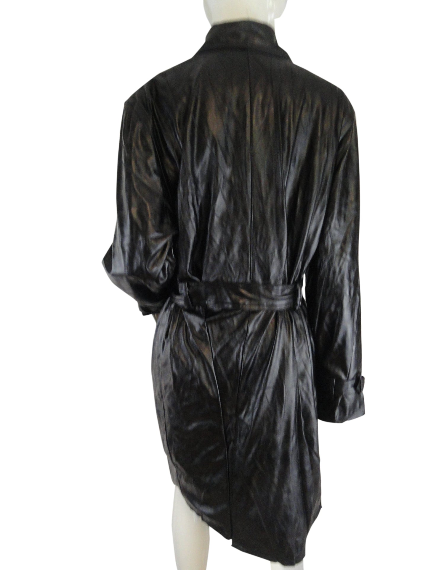 Anne Klein 70's Raincoat Black Size 1X SKU 000104