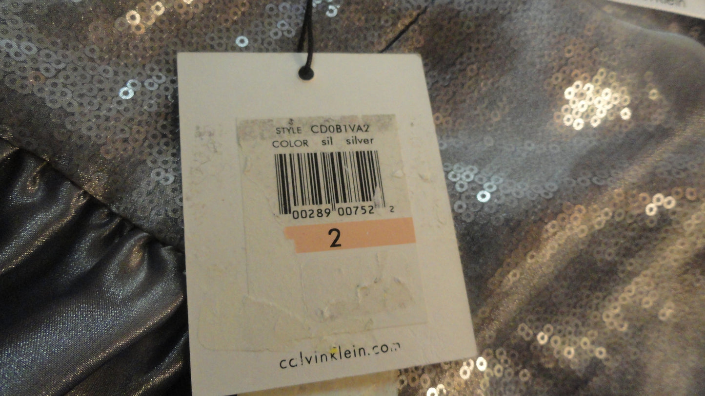 Calvin Klein Silver Sequined Dress size 2 SKU 000194-2
