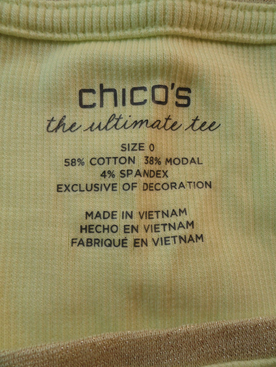 Chicos Neon Yellow Tank Top Size 0 SKU 000069