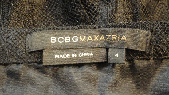 BCBG MAXAZRIA 80's Black Lace Mini Skirt Size 4 SKU 000133