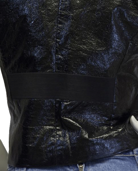 Super Woman Black Vegan Patent Leather Vest Sz PL (SKU 000018)