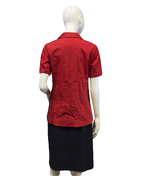 Lafayette 148 Red Short Sleeve Top Size 4 SKU 000087