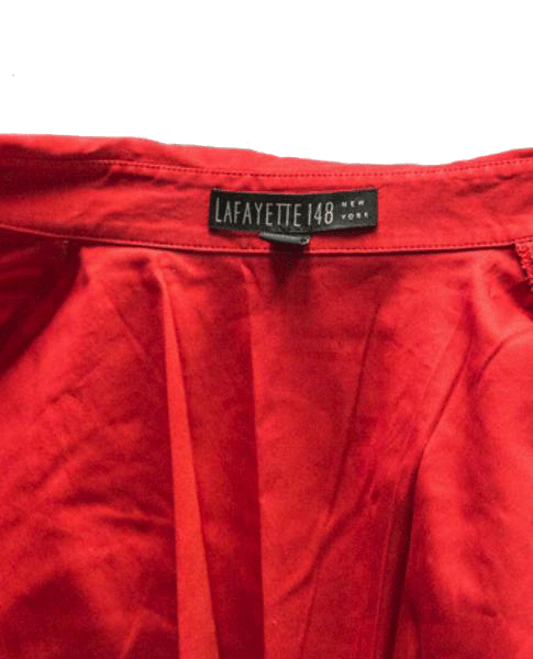 Lafayette 148 Red Short Sleeve Top Size 4 SKU 000087