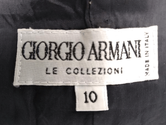 Giorgio Armani Pin Striped Navy Blue Double Breasted Blazer Size 10 SKU 000180