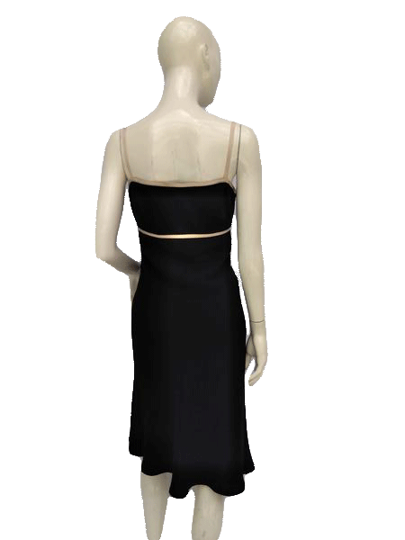 Maggy London 70's Black and Tan Career Cocktail Bodycon Dress Size 8 SKU 000156