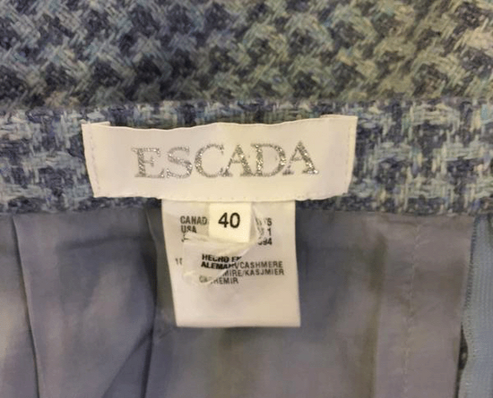 Escada 70's Skirt Cashmere Blue Size 40 (US 9) SKU 000009