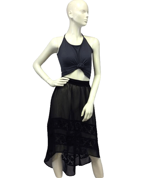 Maude Skirt Asymmetrical Sheer Black Size S NWT SKU 000026