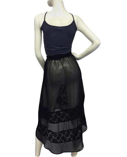 Maude Skirt Asymmetrical Sheer Black Size S NWT SKU 000026