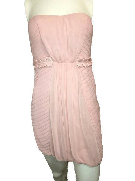 BCBG Generation 80's Pale Pink Sheer Dress with Sweetheart Neckline Size 0 SKU 000201