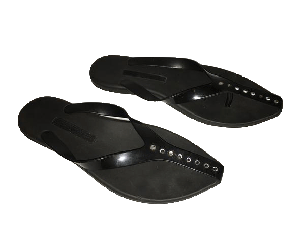 Melissa Black Rubber Sandals with Clear Jewels Size 8 SKU 000142