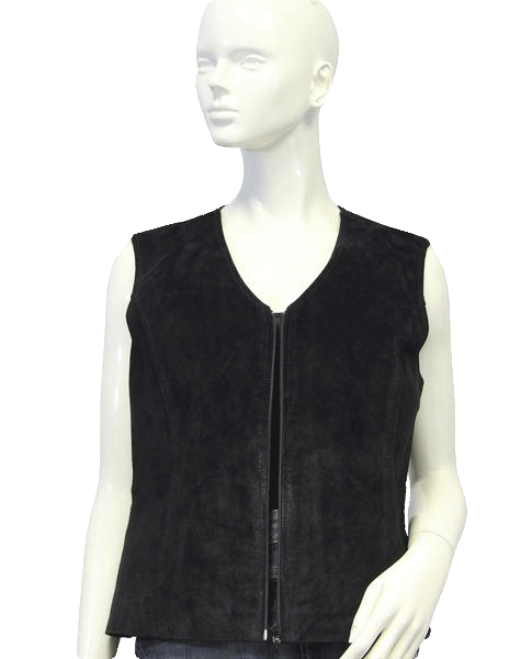 Style & Co. Vest Black Suede Size M (SKU 000018)