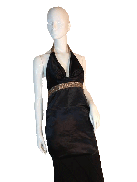 Tropi Couture by Suzanne B Black Halter Top with Gold Waist and Neck Size 30” Waist SKU 000205