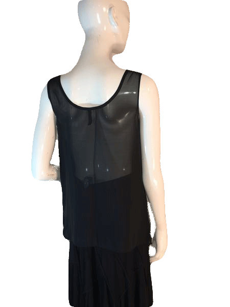 B Jewel Sequin Tank Top in Silver and Black Stripes Size M SKU 000205