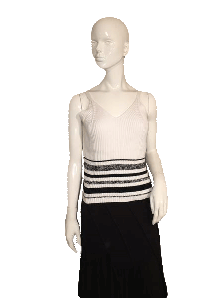 Ballinger-Gold 80's Black and White Sweater Tank Top Size L SKU 000128