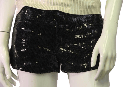 Black Sequin Shorts SZ S SKU 000070