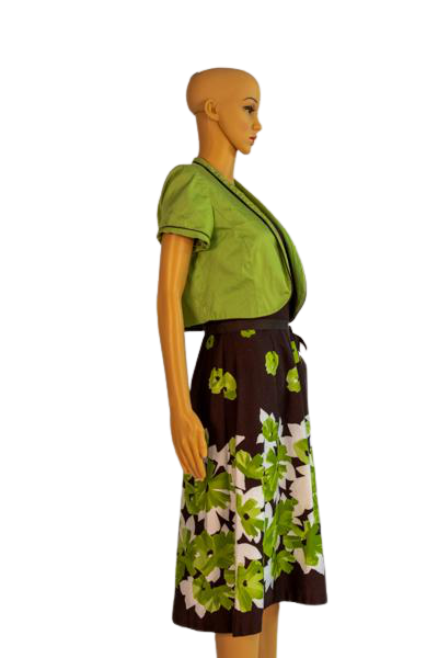 Studio 1 70's Dress & Jacket 2 PC Set Floral Print Size 6 SKU 000288-4