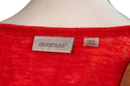 Avenue Top Red Size 18/20 SKU 000298-10