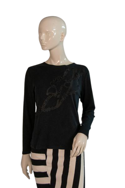 Ralph Lauren Shirt Black Embellished Size M SKU 000294-10