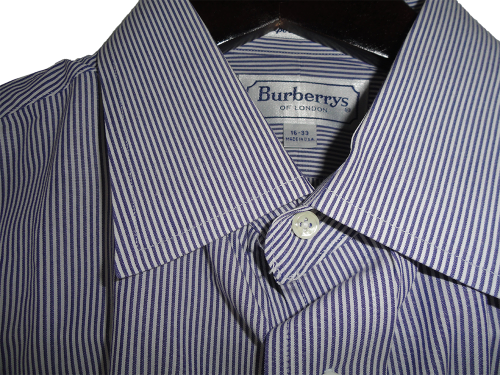 Burberry 60's Men's Dress Shirt Blue/White Size 16-33 SKU 000161 –  Designers On A Dime