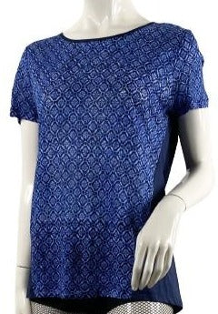 Ralph Lauren, Top, Blue and White, Size M, SKU 000316-7