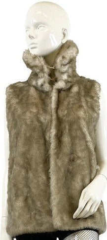 ZARA Vest Faux Fur Tan Size M SKU 000322-1