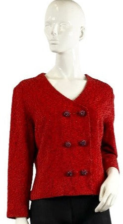 Vintage Kimberly Jacket Red Cropped Embellished  SKU 000368-3