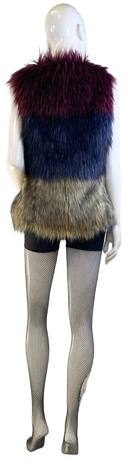 CUSP by Neiman Marcus Fur Vest Tri Color Size S SKU 000396-7