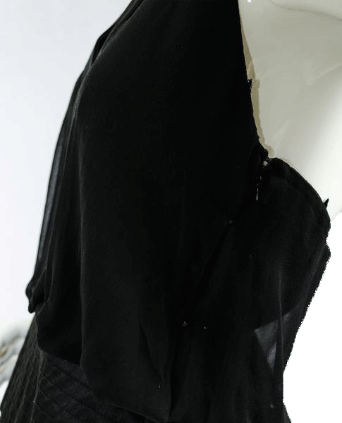 Little Black Silk Halter Dress Size 6 (SKU 000085)