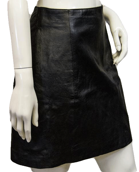 Wilsons 80's Skirt Black Leather Size 10 SKU 000038